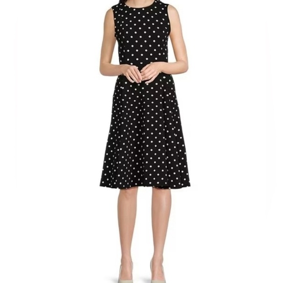 Nine West Dresses & Skirts - Elegant Black Polka Dot Dress